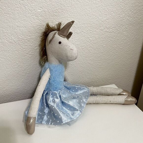 Orange Tree Toys Kids Blue Unicorn Ballerina Rag Doll Plush Tutu 20" NWT - Picture 8 of 16